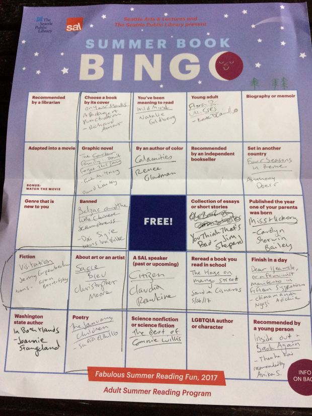 Summer Book Bingo 2017